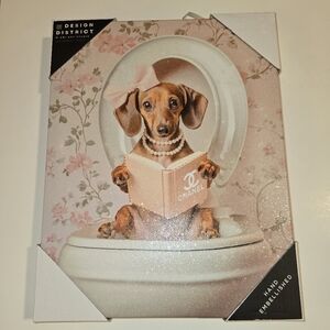 Hand Embellished Pop Glam Bathroom Painting